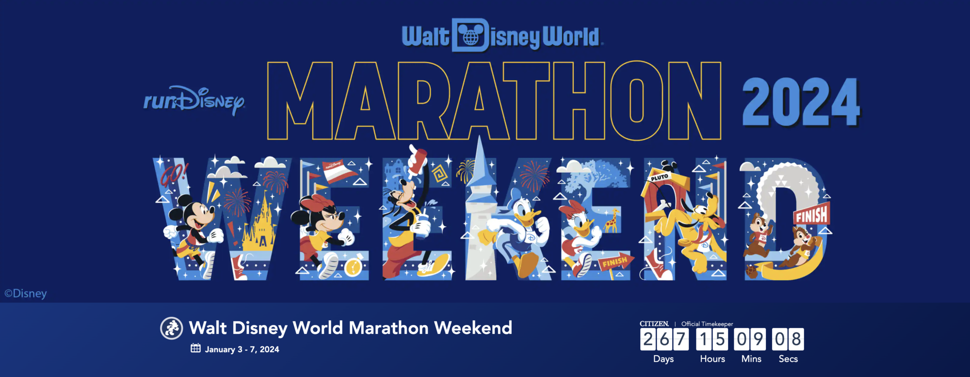Graphic for the Disney Marathon 2024
